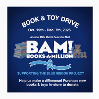 Books-A-Million 2025 Holiday Book and Toy Drive in Support of The Blue Ribbon Project